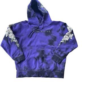 Civil Regime by Darc Sport Unisex White Rose Tie Dye Hoodie Size S Purple Haze
